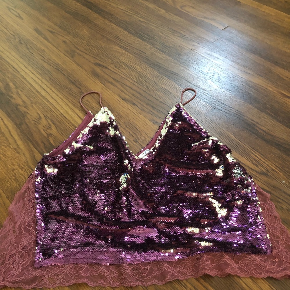 Free People Sequin Pink tank